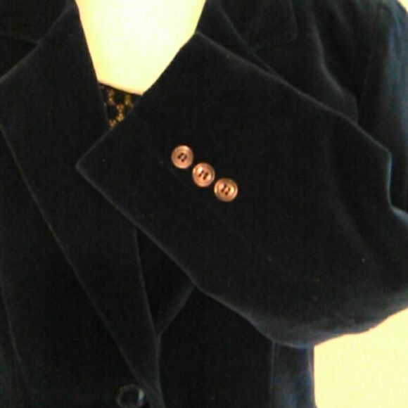 Vintage Dark Midnight Blue Velvet Jacket by Zukors California - Picture 5 of 6